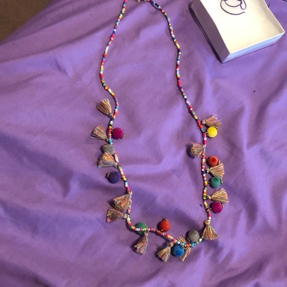 Multicolor Pom Pom necklace - Picture 1 of 2
